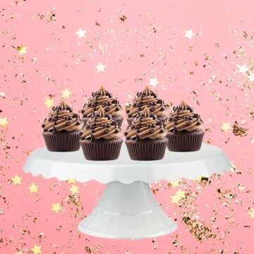 Grupo Mirandinha - Acrylic Round Slim Lace Cake Stand – Durable, Stable, and Collapsible Design – Elegance and Versatility for Cakes and Desserts – White Finish for Weddings and Special Events