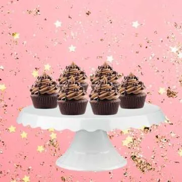 Grupo Mirandinha - Acrylic Round Slim Lace Cake Stand – Durable, Stable, and Collapsible Design – Elegance and Versatility for Cakes and Desserts – White Finish for Weddings and Special Events