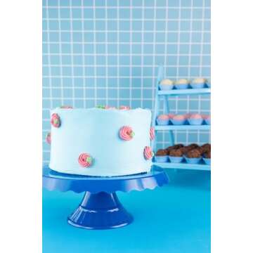 Grupo Mirandinha - Acrylic Round Slim Lace Cake Stand – Durable, Stable, and Collapsible Design – Elegance and Versatility for Cakes and Desserts – White Finish for Weddings and Special Events