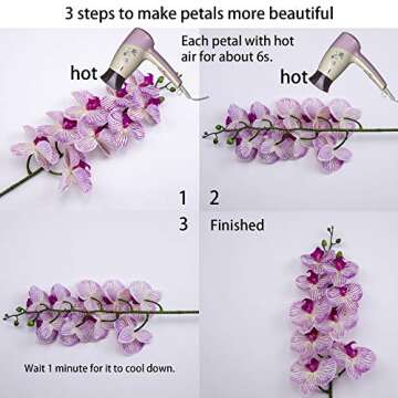 Fnize Faux Orchid Stems - 38-Inch Realistic Flowers