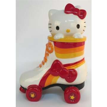 Blue Sky Clayworks Hello Kitty Roller Skate Cookie Jar, 10.25-inches Height, Multicolor