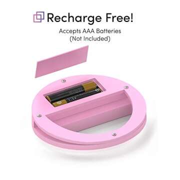 TALK WORKS Selfie Ring Light Compatible w/iPhone 15/15 Pro/15 Pro Max, 14/14 Plus/14 Pro/14 Pro Max, 13/Mini/Pro/Pro Max, Android, iPad, Laptop - Clip On LED Computer Webcam Video Lighting (Pink)