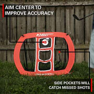 Rukket Pop Up Golf Chipping Net | Outdoor / Indoor Golfing Target Accessories and Backyard Practice Swing Game | Includes 12 Foam Practice Balls