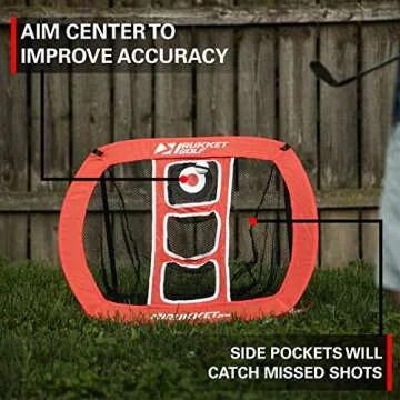 Rukket Pop Up Golf Chipping Net | Outdoor / Indoor Golfing Target Accessories and Backyard Practice Swing Game | Includes 12 Foam Practice Balls