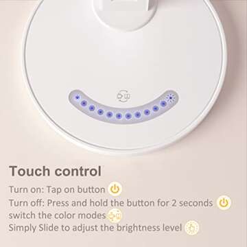 LED Desk Lamp,Eye-Caring Table Lamp with USB Charging Port, Touch Control 5 Modes 7 Brightness Levels, Foldable Office Lamp for Reading, Study, Eye Caring Light, Energy Efficient LED