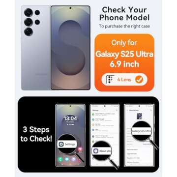 CANSHN Designed for Samsung Galaxy S25 Ultra Case (2025) [Full Camera Protection] [Compatible with M...