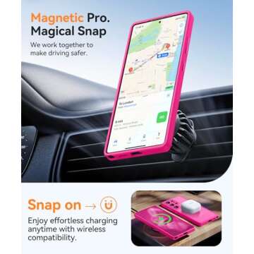 CANSHN Designed for Samsung Galaxy S25 Ultra Case (2025) [Full Camera Protection] [Compatible with Magsafe] Translucent Matte Back Protective Phone Cover, Hot Pink