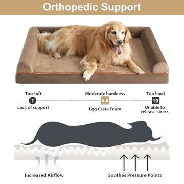 BFPETHOME Orthopedic Large Dog Bed with Washable Cover