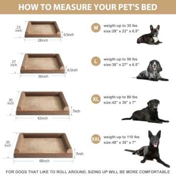 BFPETHOME Orthopedic Large Dog Bed with Washable Cover