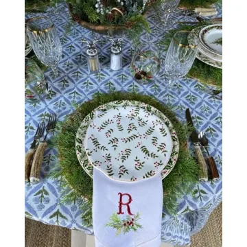 Ridhi Steel Blue Cotton Tablecloth for Elegant Dining