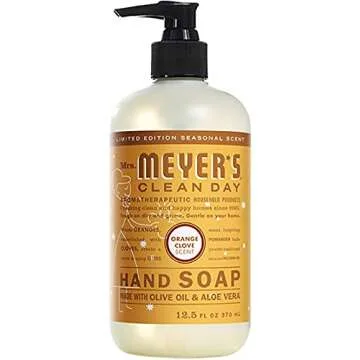 Mrs. Meyer's Kitchen Set, Dish Soap, Hand Soap, and Multi-Surface Cleaner, 3 CT (Orange Clove)