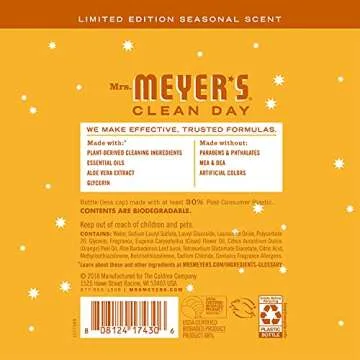 Mrs. Meyer's Kitchen Set, Dish Soap, Hand Soap, and Multi-Surface Cleaner, 3 CT (Orange Clove)