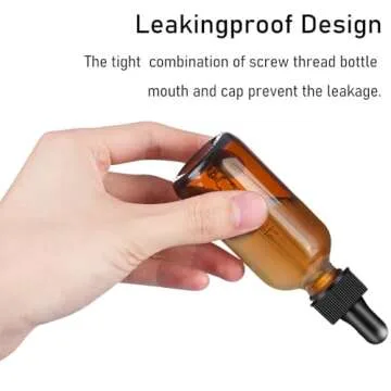 Bumobum Dropper Bottle 2 oz, Leakproof Amber Glass Set