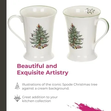 Spode Christmas Tree Mug and Coaster Set for Holiday Joy