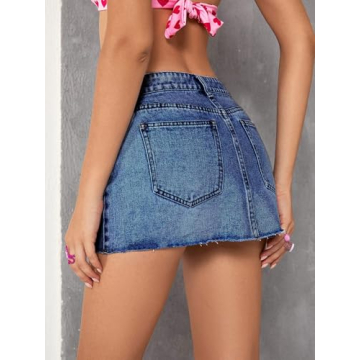 Stylish Jumppmile Women's Mini Denim Skirt for Comfort