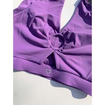 TomTiger Women Sports Bra High Impact with Removable Padded Activewear Tank Tops for Yoga Workout Fitness (Purple, M)