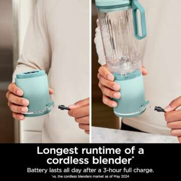 Ninja BC251MT Cordless Blender for Smoothies On-the-Go