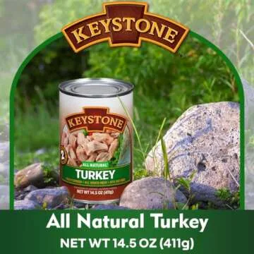 Keystone All Natural Canned Turkey 14.5 Oz Fully Cooked | No Water Added | Ready to Meat | Quick Mea...