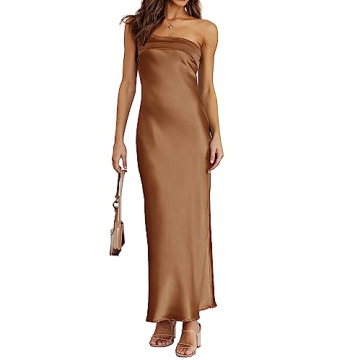 Stunning Satin Summer Maxi Dress for Weddings