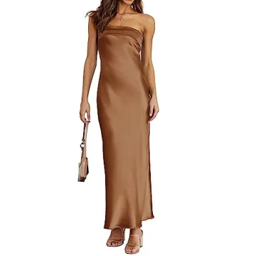 Stunning Satin Summer Maxi Dress for Weddings