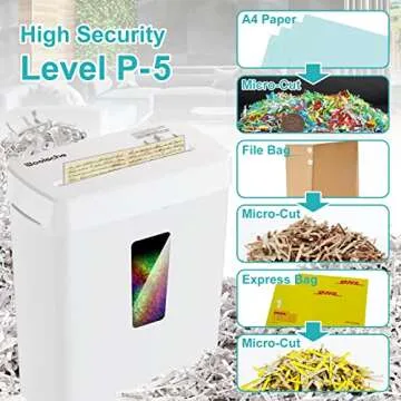 Woolsche Paper Shredder: Micro Cut, P-5 Security Level