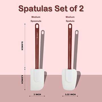MYTASUY Silicone Spatula Set - 2 Heat Resistant Kitchen Utensils Collection
