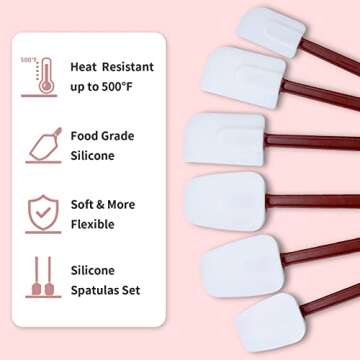 MYTASUY Silicone Spatula Set - Heat Resistant Cooking Utensils