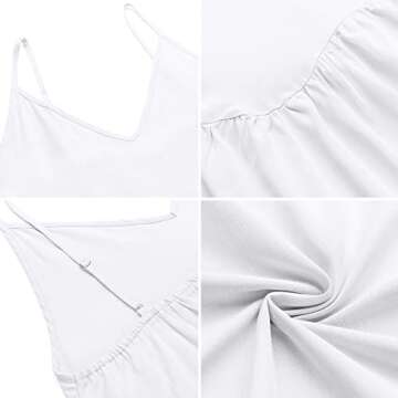 OLYCN Sleeveless Swimsuit Cover Up Loose Ruffle Hem Swimwear Cover Sexy Camisole Beach Cover Up for Women White
