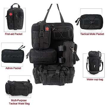 Tactical Vehicle Seat Back Organizer with MOLLE Pouches