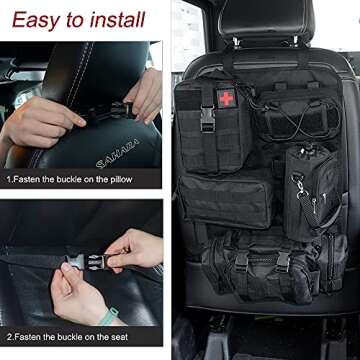 Tactical Vehicle Seat Back Organizer with MOLLE Pouches