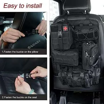 Tactical Vehicle Seat Back Organizer with MOLLE Pouches