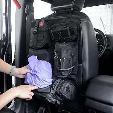 Tactical Vehicle Seat Back Organizer with MOLLE Pouches