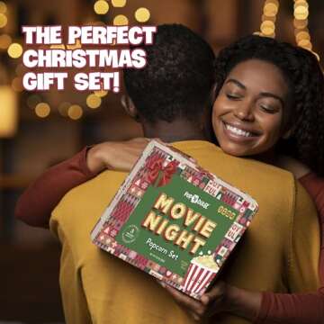 Movie Night Gift Baskets Popcorn Gifts for Christmas Holiday Gift Christmas Gift Sets, 5 Gourmet Pop...