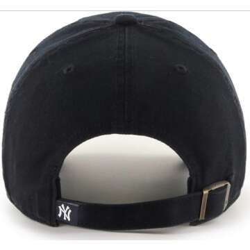 47 MLB Black/Black Clean Up Adjustable Hat Cap, Adult One Size (New York Yankees)