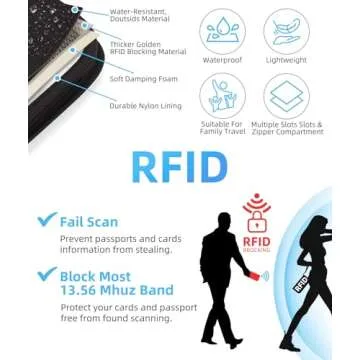 Ababuli Travel Passport Holder Family for 4 Large Document Organizer Wallet RFID Blocking Pouch Purse Bag Multiple Card Slot Case Folder for Carnival Cruise Money Ticket Boarding