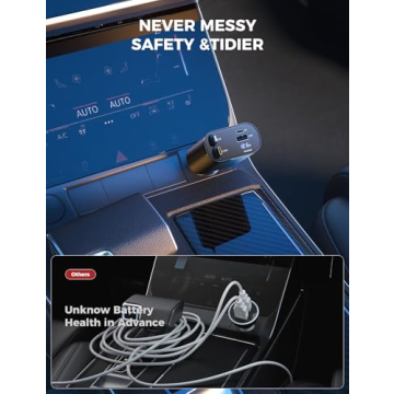 SUPERONE 4 in 1 Retractable Car Charger for Fast Charging