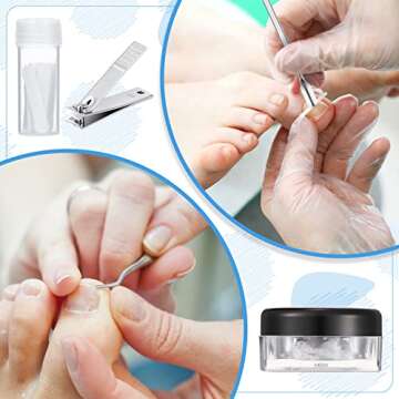 Honoson 100 Pieces Ingrown Toenail Corrector Kit with Nail Clipper, Nail File, Toe Separator for Women Men Feet Care