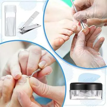 Honoson 100 Pieces Ingrown Toenail Corrector Kit with Nail Clipper, Nail File, Toe Separator for Women Men Feet Care