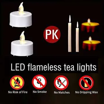 Flameless LED Tea Lights: Long Lasting Candle Effect