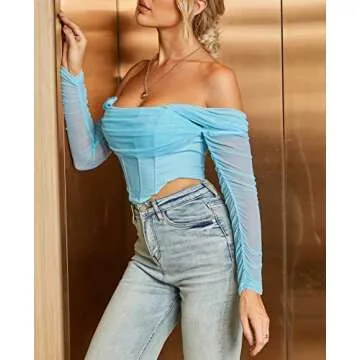 Chic Mesh Corset Crop Top for Trendy Women Design