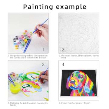 ifymei Paint by Numbers for Kids and Adults Beginner, DIY Gift Canvas Painting Kits for Boys and Girls, 16x20 Inch Colorful Leopard [Without Frame]