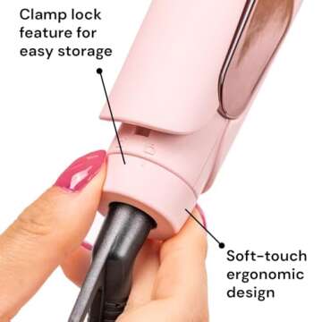 L'ANGE HAIR Le Titane Titanium Curling Flat Iron for All Hair Types | Dual Voltage for Travel | Hair Straightener and Curler 2 in 1 (Blush 1")