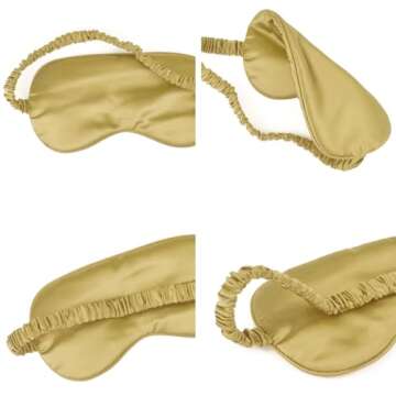 1 Pack Sleep Mask, Silk Eye Mask with Elastic Strap, Blindfold, Soft Silk Sleeping Mask for Girls, W...