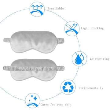 Luxury Silk Sleep Mask with Elastic Strap for All