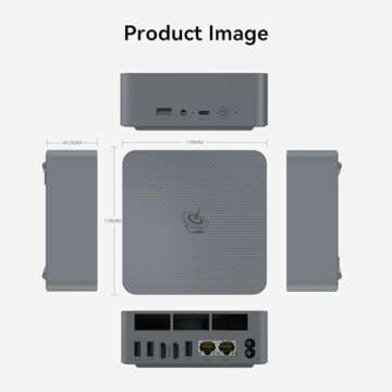 Beelink EQR Mini PC W-11 Pro Ryzen 5 6600H 16GB DDR5 500GB NVMe M.2 SSD Dual Display 4K@60Hz Output,...
