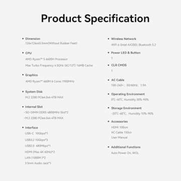 Beelink EQR Mini PC Ryzen 5 6600H 16GB DDR5 500GB SSD