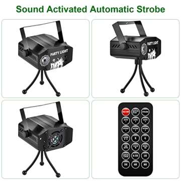 Party Lights, DJ Disco Lights, Stage Lights, Strobe Lights, LED Sound Activated Disco Ball with Remote Control, Stage & Sound Equipment for Home KTV Christmas Halloween Birthday Gift (Type-A)