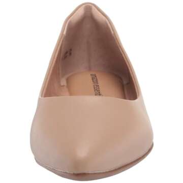 Amazon Essentials Women's Pointed-Toe Ballet Flat: Comfortable and Stylish in Beige Faux Leather