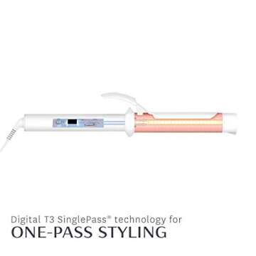 T3 Micro T3 Twirl Ceramic – 1 ¼” Professional Curling Iron - CeraGlossTM Ceramic Clip Barrel - 5 Digital Adjustable Heat Settings, 1 ct.