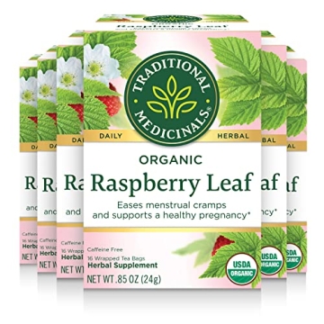 Traditional Medicinals Organic Raspberry Leaf Tea, A Natural Remedy for Pregnancy and Menstrual Reli...